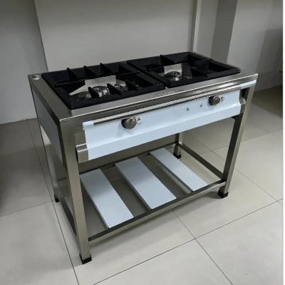 Cocina Industrial 2 Hornillas Parrillas de Hierro Fundido Teflonado1