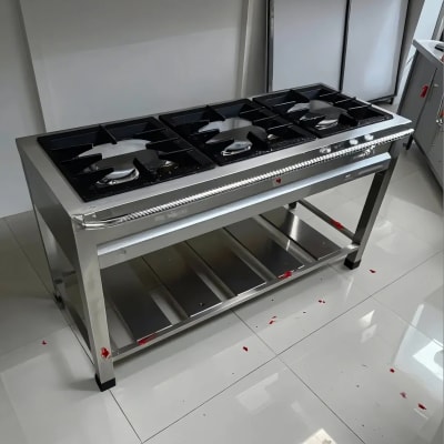 Cocina Industrial 3 Hornillas Hierro Fundido Teflonado2