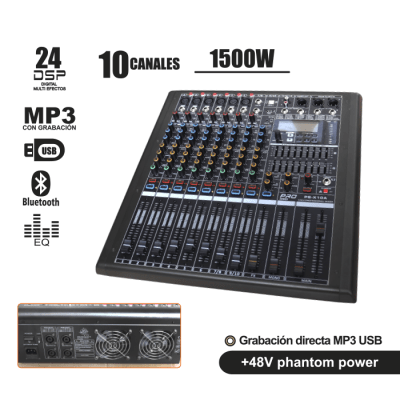 POWER CONSOLA PRO SERIES PS-X10A 1500W 10 CANALES F201