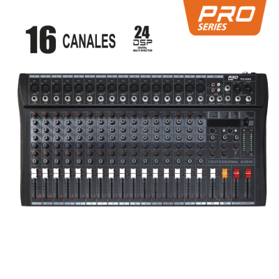 CONSOLA DIGITALPRO SERIES PS16RS 16 CANALES AUDIO PROFESIONAL +48V1