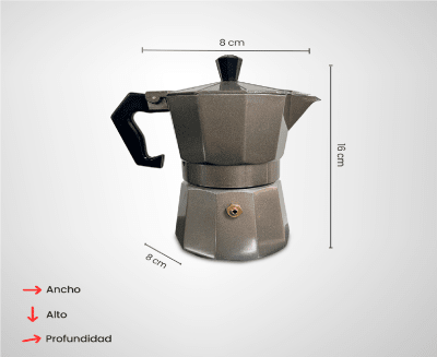 CAFETERA NAPOLITANA MK-02 CON FILTRO DE METAL FILTRO DE METAL REMOVIBLE Y LAVABLE F2.034