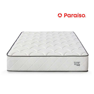 COLCHON 2 PLAZAS POCKET STYLE PARAISO 494 RESORTE 2 ALMOHADAS 1 PROTECTOR