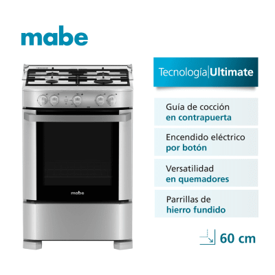 COCINA PIE MABE CMP6020FG1 60CM 4 HORNILLAS A GAS F40