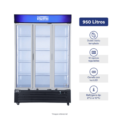 VISICOOLER ILUMI BC-12003FC 950 LITROS FAN COOLING 3 PUERTAS F2001
