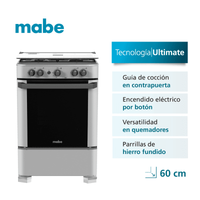 COCINA PIE MABE CMP6010FG1 60 CM 4 HORNILAS F402