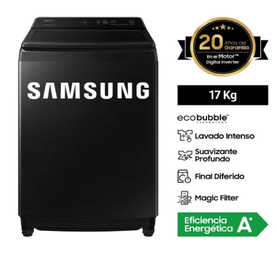 LAVADORA SAMSUNG WA17CG6441BVPE 17 KILOS F502