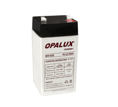 BATERIA SECA OPALUX DH-425D 4V 2.5AH DELGADA 6.2X8.4X3.1 F0.501