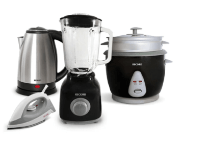 PACK RECORD PLANCHA REC-CLPGS101 LICUADORA REC-CLLNE103 HERVIDOR REC-INHE1801 ARROCERA REC-CLONE1011