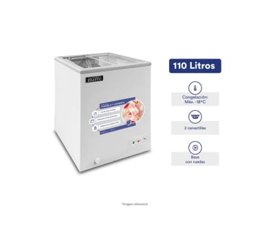 CONGELADORA ILUMI TF-1100 110 LITROS TAPA VIDRIO CORREDIZO F30