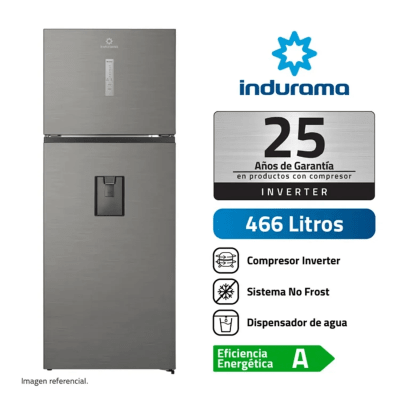 REFRIGERADORA INDURAMA RI-529DI CON DISPENSADOR DE AGUA 466 LITROS F851