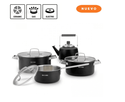 JUEGO OLLAS RECORD FIORENZA 8 PIEZAS ACERO INOXIDABLE O 20-24+C16+TE2L F102