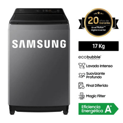 LAVADORA SAMSUNG WA17CG6441BDPE 17 KILOS ECOBUBLE1