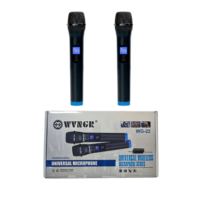 MICROFONO INALAMBRICO WVGR WG-22 UHF 2 MICROFONOS UNIVERSAL F31