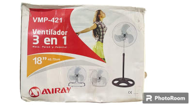 VENTILADORES MIRAY VMP-421 PEDESTAL MESA PARED 3 EN 1 90 WATTS 3 VELOCIDADES1