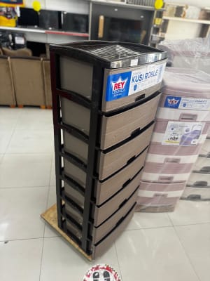 COMODA PLASTICO REY GIGANTE 5 PISOS TOCADOR C/ESPEJO + SET SMART BOX 8