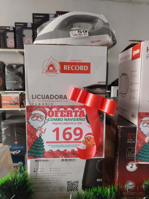 COMBO LICUADORA RECORD REC-BL822+PLANCHA RECORD REC-CLPGS1011