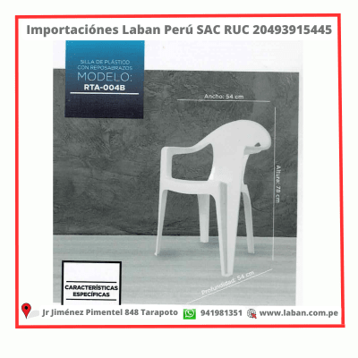 SILLA VENSO RTA-004B PLASTICA F2.3