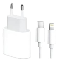 CARGADOR DE PARED USB-C PD + CABLE USB-C A LIGHTNING