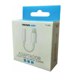 Adaptador De Audio Jack 3.5 A Lightning Blanco Tecnolab