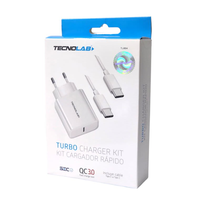 CARGADOR DE PARED USB-C PD + CABLE USB-C A CABLE USB-C1