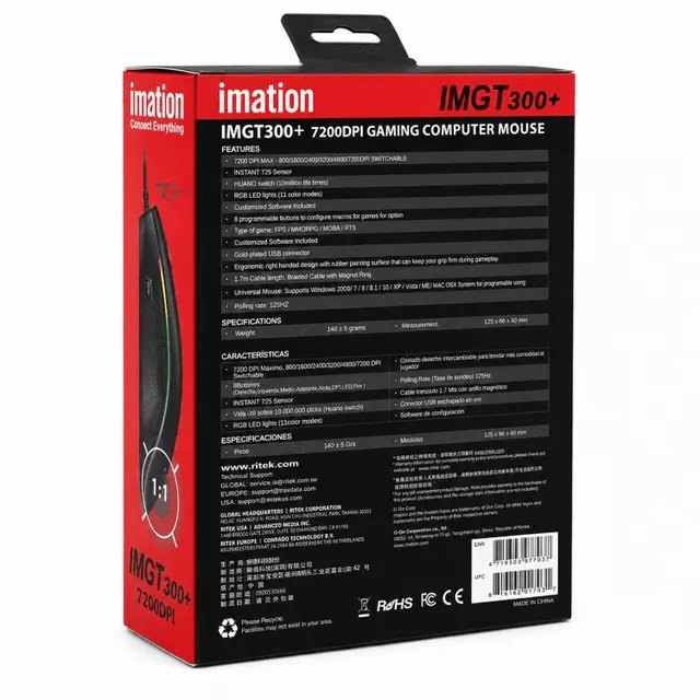 Imation Mouse Imgt300 10000 Dpi Pack Retail Color Negro2