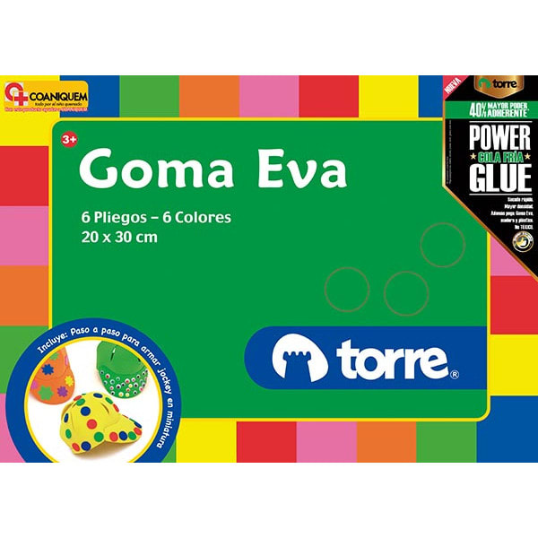 Carpeta Goma Eva 6 Pliegos 6 Colores1
