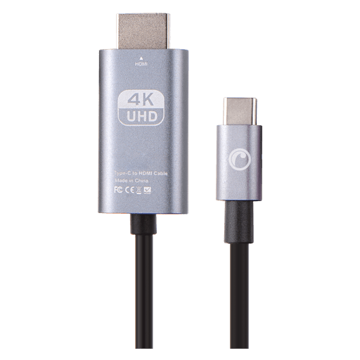 CABLE TIPO C A HDMI, 2 MTS, CARCASA METALICA 4K1