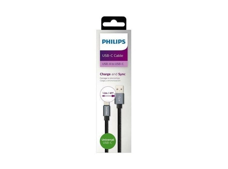 CABLE USB - C 1.2 MTS CUERO NEGRO DLC2528B PHILIPS1