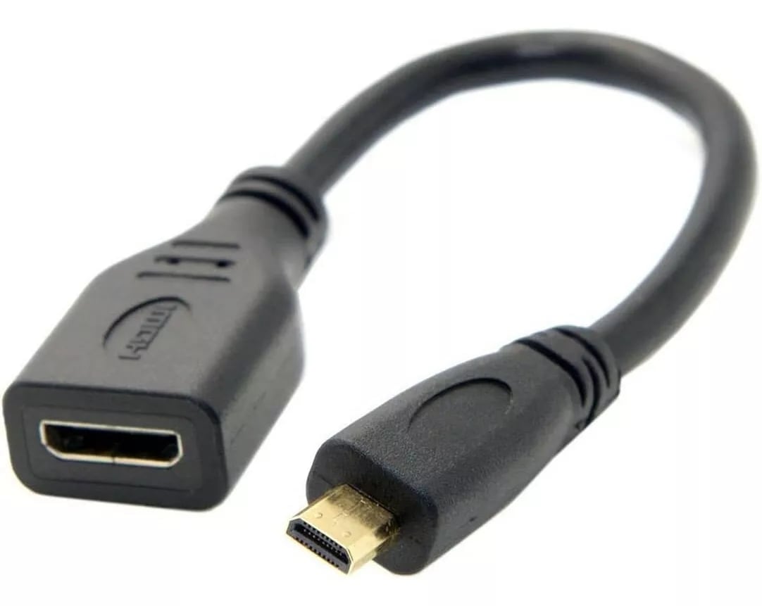 Adaptador Micro HDMI a HDMI macho a hembra, Conector de 10cm para HDTV tipo D1