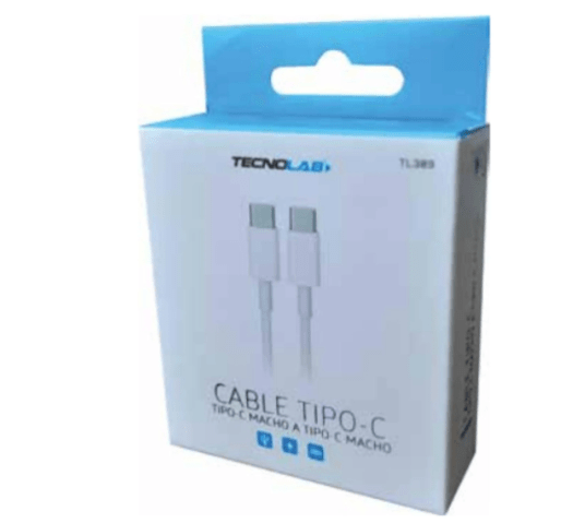 CABLE TECNOLAB USB TIPO C A USB TIPO C 1 METRO TL309 BLANCO1