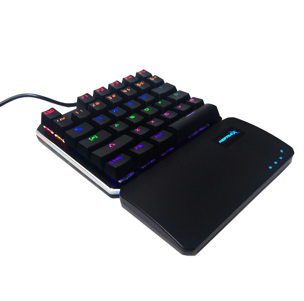 TECLADO GAMER MECANICO CON LUZ DE UNA MANO, 35 TECLAS REPTILEX2
