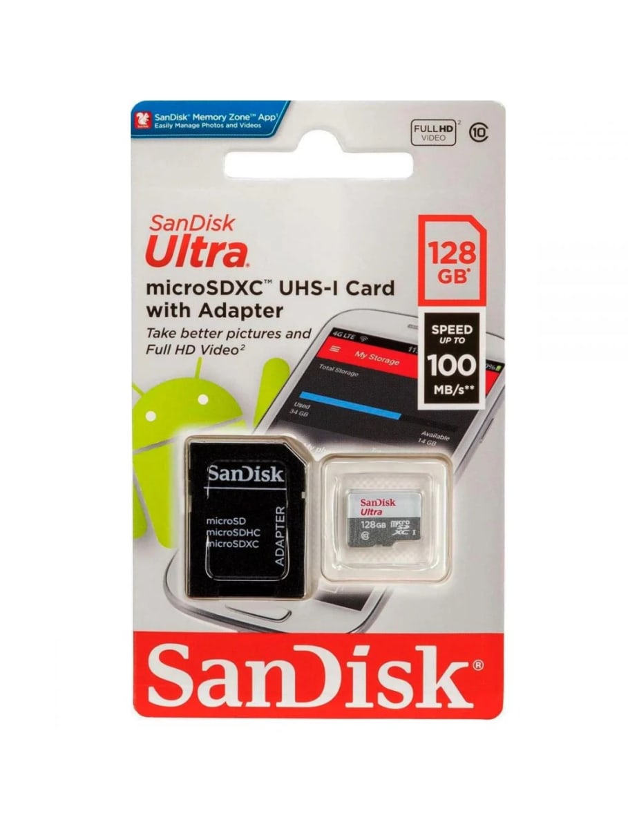 SanDisk 128GB ULTRA w/adapter USH-1 C101