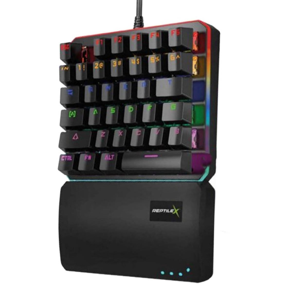 TECLADO GAMER MECANICO CON LUZ DE UNA MANO, 35 TECLAS REPTILEX1
