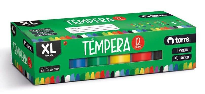 TEMPERA 12 COLORES TORRE 22 ML1