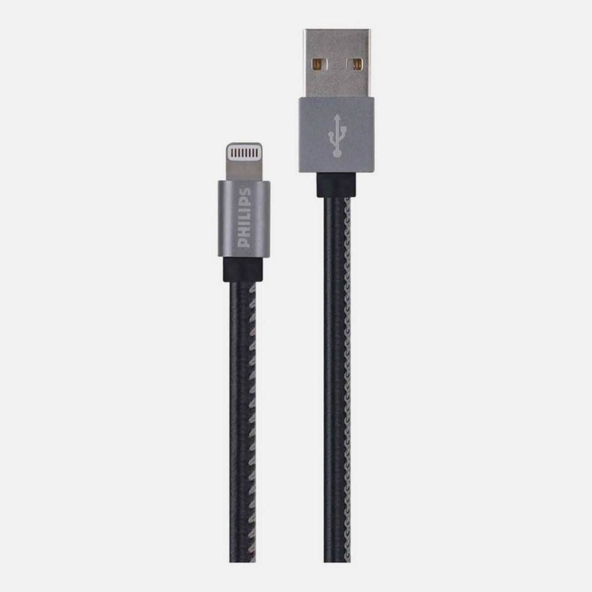 CABLE IPHONE 1.2 MTS GOMA NEGRO PHILIPS1