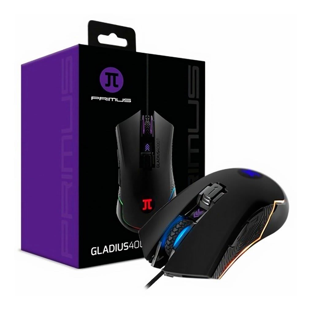 Mouse Gamer Primus Gladius 4000T, Iliminacion RGB, 4000 DPI, Sensor Optico AVAGO2