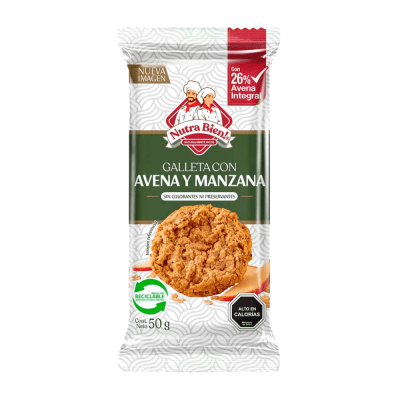 GALLETA AVENA Y MANZANA NUTRABIEN 50G1