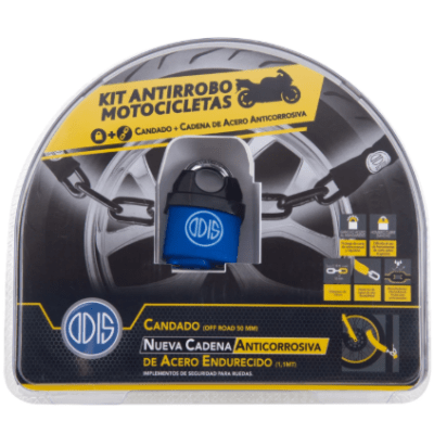SET ANTIRROBO MOTOCICLETA ODIS OFF ROAD CANDADO 50MM+ CADENA1
