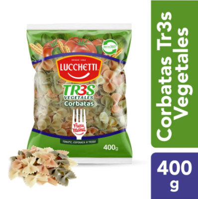 CORBATAS TRES VEGETALES LUCCHETTI 400GR.1