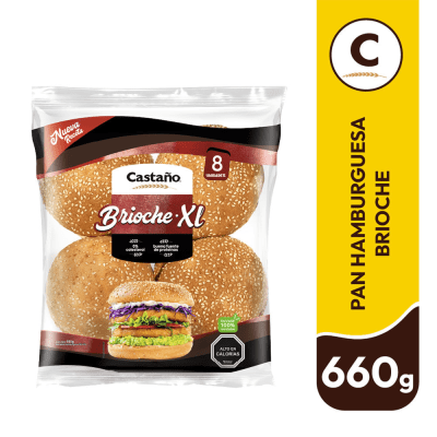 PAN HAMBURGUESA BRIOCHE XL CASTAÑO 660GR1