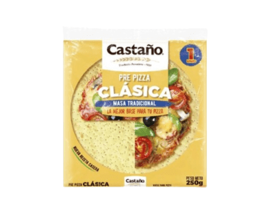 MASA PRE PIZZA CLÁSICA CASTAÑO 1 UNIDAD 250GR1