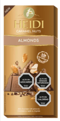 CHOCOLATE HEIDI CARAMEL NUTS ALMONDS 80GR.