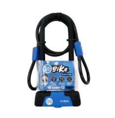 SET CANDADO U LOCK + CABLE ODIS BIKE K1500L 15X285MM