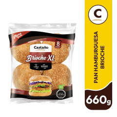PAN HAMBURGUESA BRIOCHE XL CASTAÑO 660GR