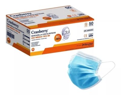 MASCARILLA CRANBERRY AZUL USO MÉDICO