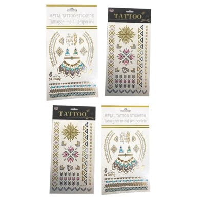 PACK TATUAJES TEMPORALES METALICOS(4U)
