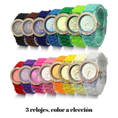 PACK RELOJES CORREA DE SILICONA COLORES X 3