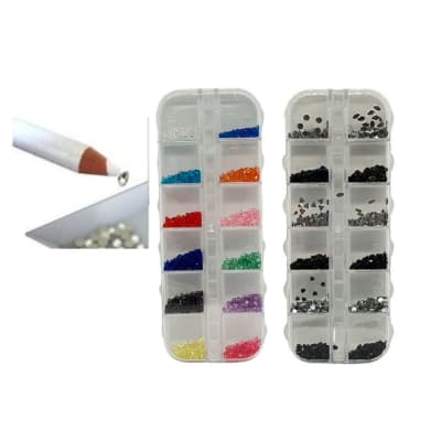 PACK 2 CAJAS DE CRISTALES x12 COLORES+LAPIZ PARA TOMAR CRISTALES