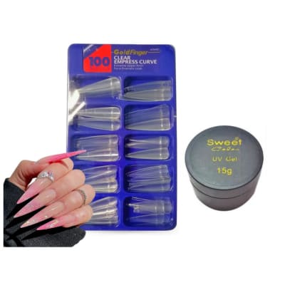 PACK GEL CONSTRUCTOR SWEET 15ML+TIPS STILETTO CLEAR