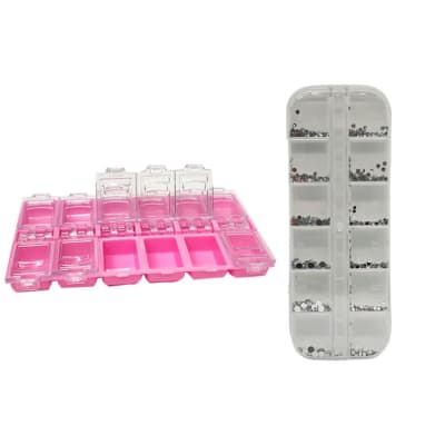 PACK CAJA DE CRISTALESx12 COLORES+CAJA ORGANIZADORA DE ACRILICO